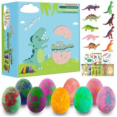 Bomba da bagno di dinosauro biologico con giocattoli all'interno