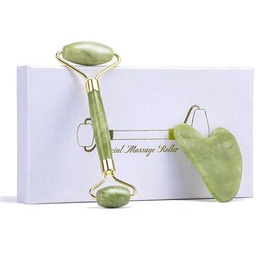 Roller del viso anti-invecchiamento naturale e set gua sha