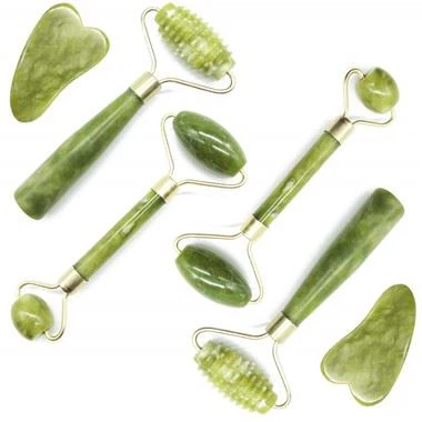 Roller di giada increspati con strumenti di massaggio gua sha