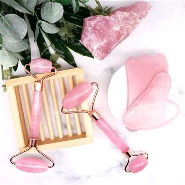 Strumento per il viso a doppia testa rullo naturale rullo per pelle