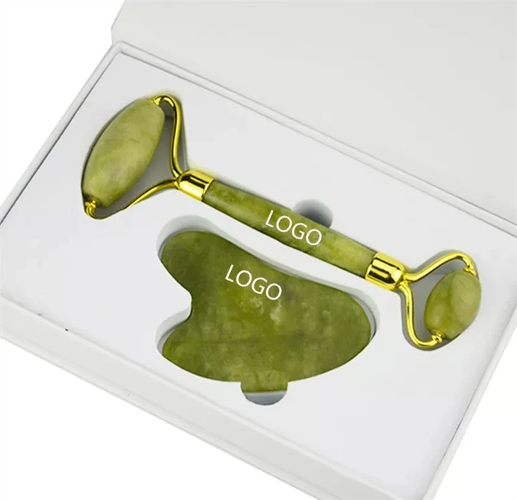 Xiuyan Massaggio facciale Jade Roller Gua sha con scatola