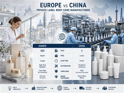 Produttore europeo o cinese di prodotti per la cura del corpo a marchio priva...