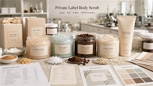 Guida agli scrub corpo con marchio privato: scrub allo zucchero, scrub al sal...