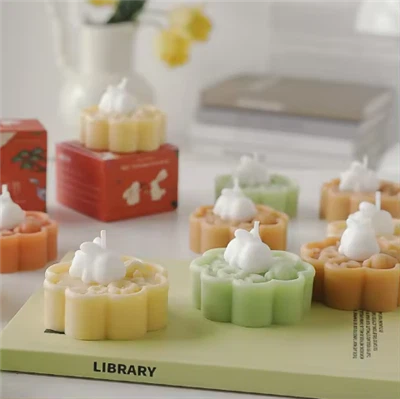 Candela profumata Mooncake Festival di metà autunno a forma di coniglio