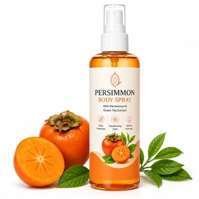 Spray per il corpo deodorante al cachi con etichetta privata
